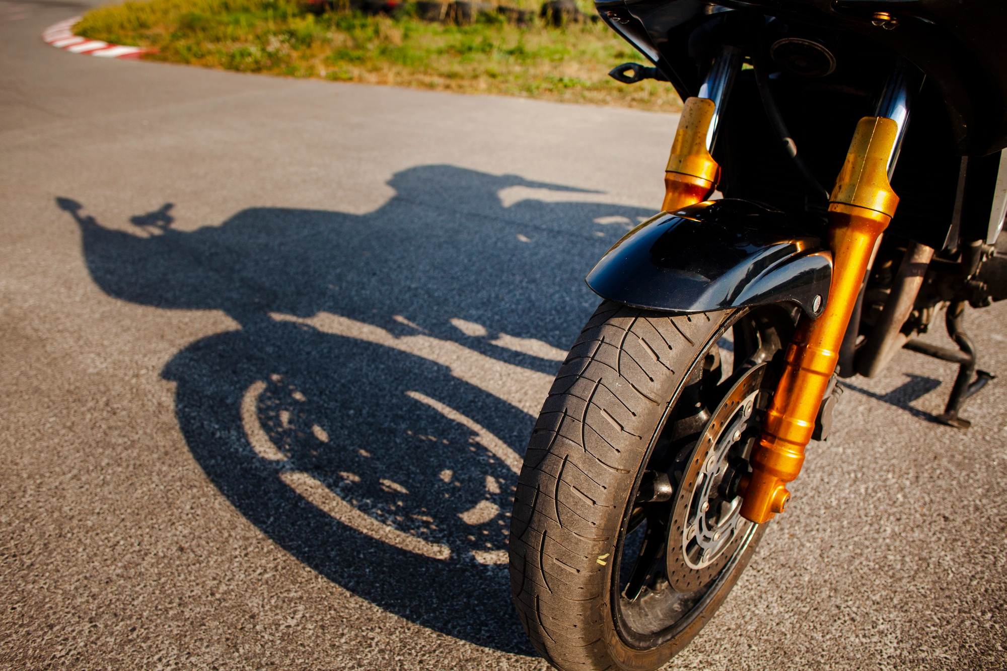 Picture of the front wheel of a motorcycle