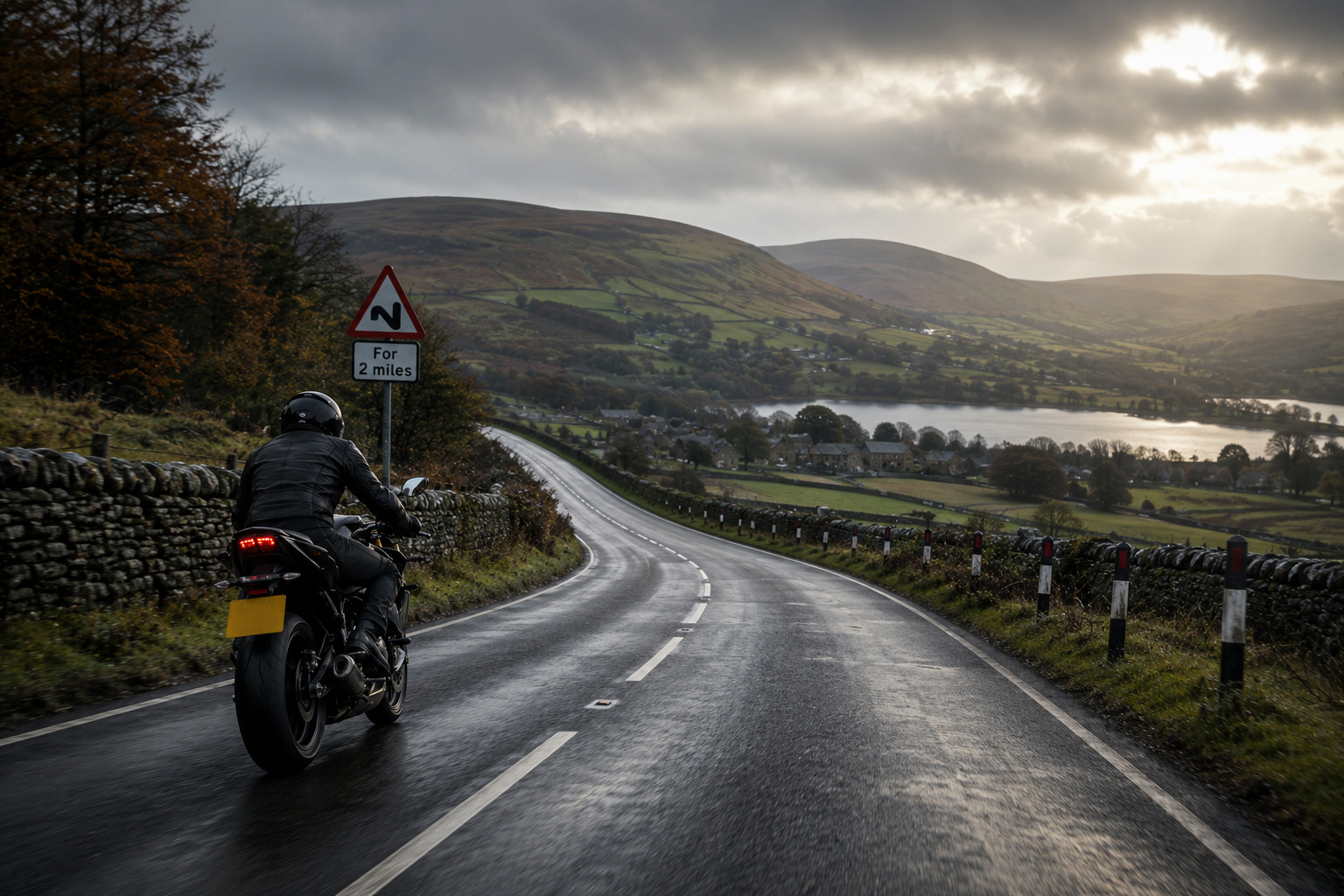 UK Motorcyclist riding