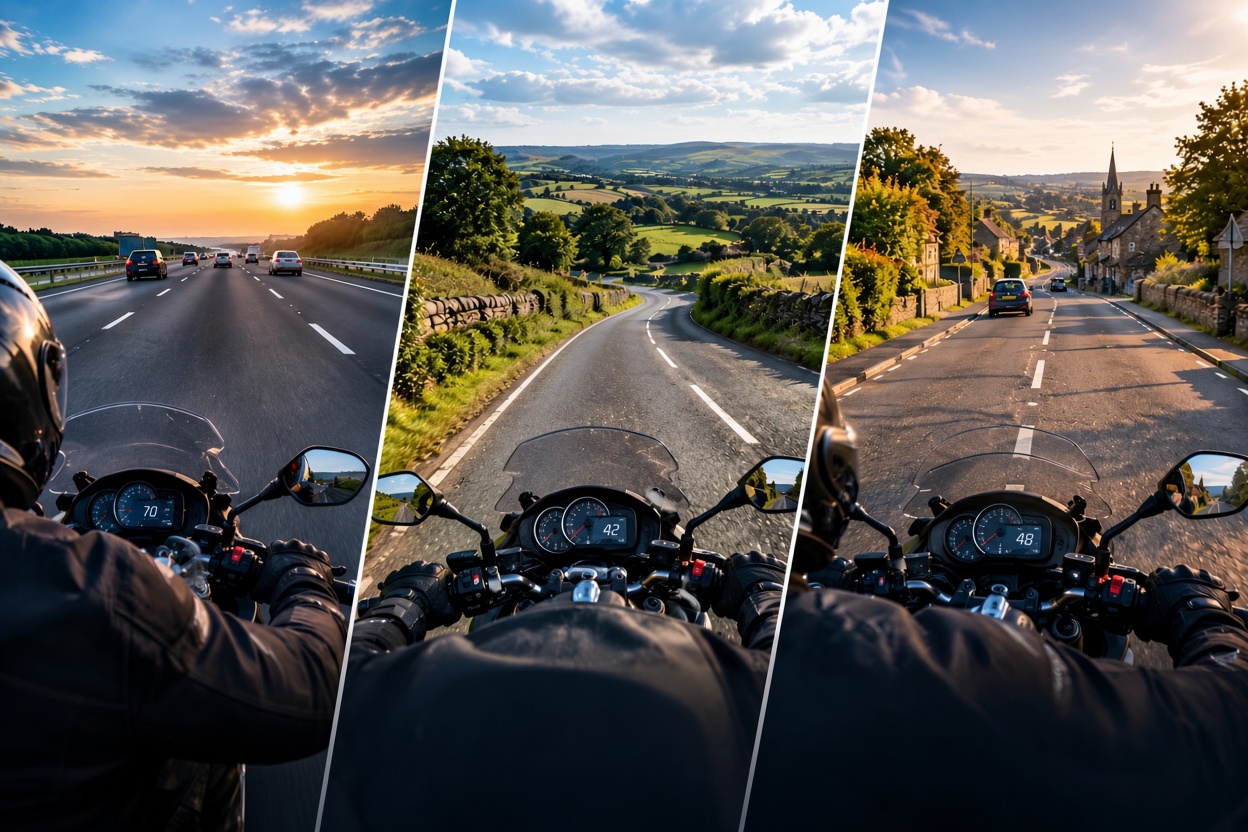 Riding on 3 different types of road